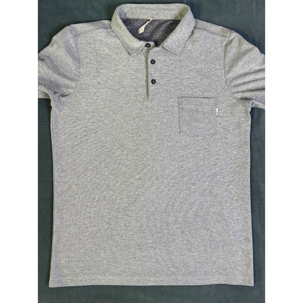 Vuori Mens Medium Polo Shirt Gray Heather